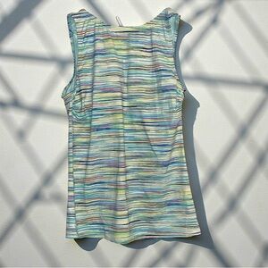 Lands' End Multicolor Striped Tank Top Two Piece Swimsuit 6L